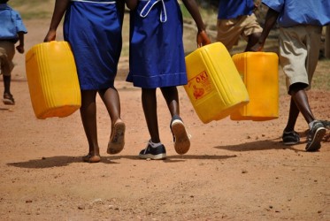 Collecting safe drinking water at the borehole