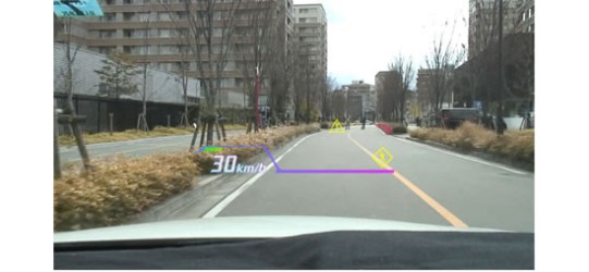 TFT LCD Head-up Display by Denso