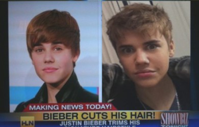 Justin Bieber cuts his hair