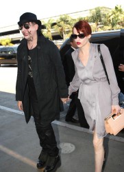 Marilyn Manson And Lindsay Urich at LAX airport