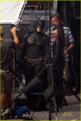 The Dark Knight Rises Backstage Photo: Christian Bale/Batman & Anne Hathaway/Cat Woman
