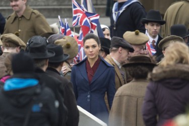 Φωτογραφία από τα γυρίσματα της ταινίας Wonder Woman στην Λονδίνο.